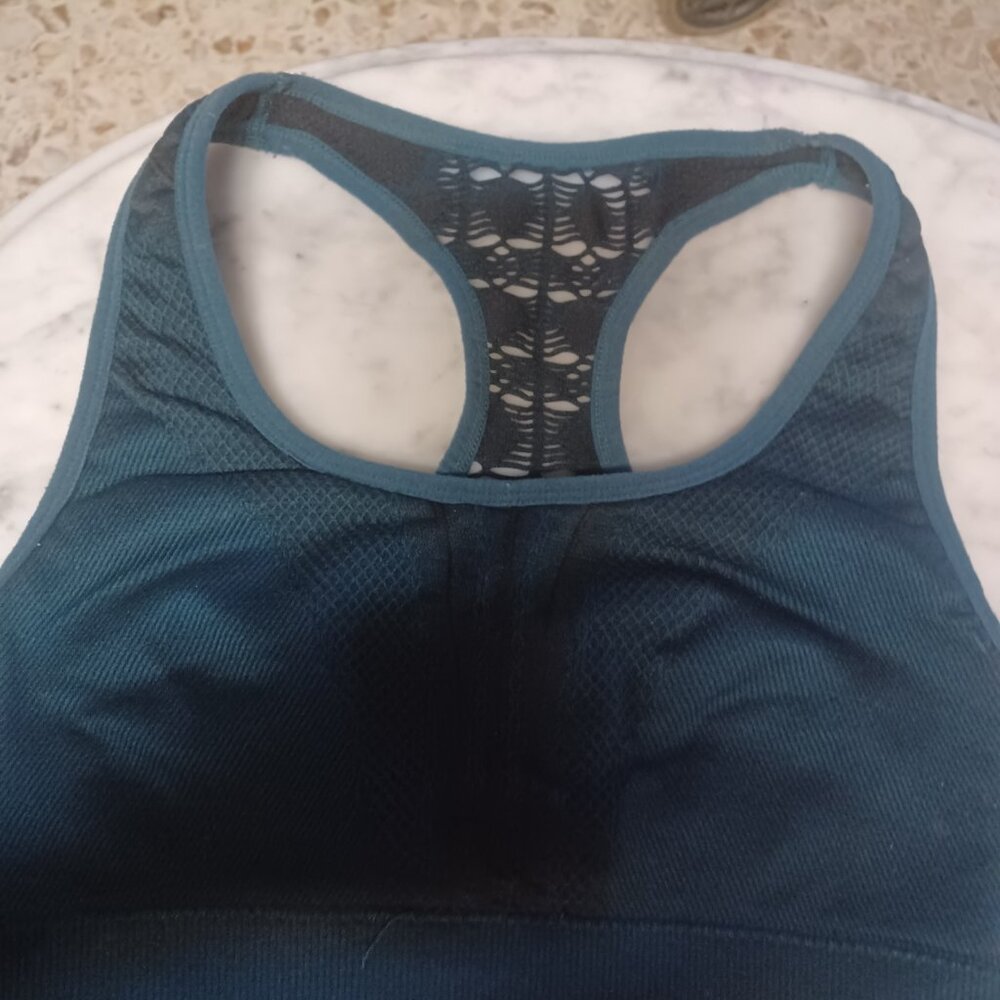 Avia Women's Sports Bra Small (4-6) Small Dark Green & Black
